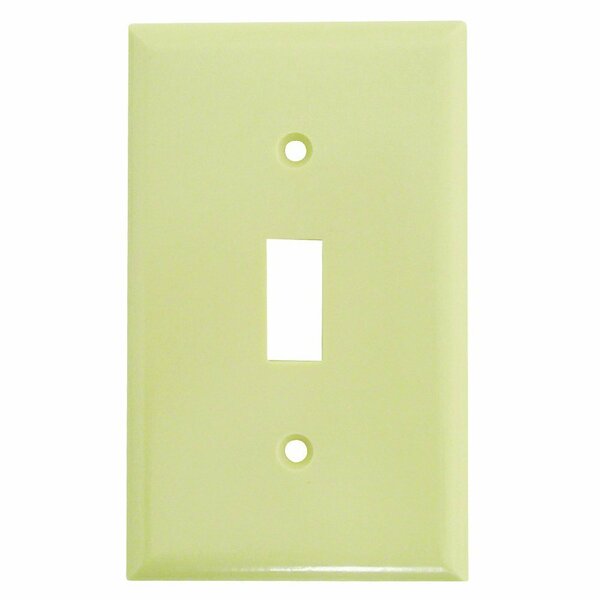 Cooper Wiring Eaton Wiring Devices Wallplate, 4-1/2 in L, 2-3/4 in W, 1 -Gang, Thermoset, Ivory, High-Gloss 2134V-BOX
